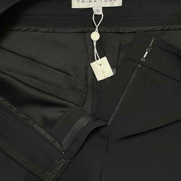 NWT Tuxedo Pant with side Satin Flared Leg w/sexy Side Slit by Trina Turk size 6 - Picture 7 of 11